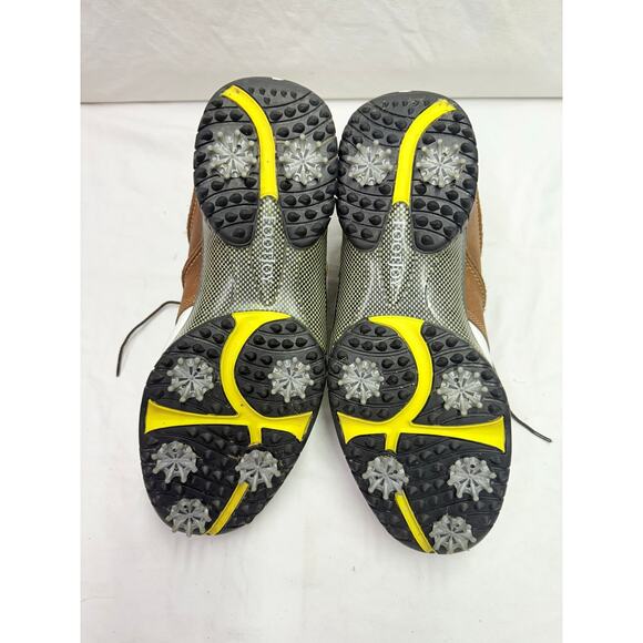 FOOTJOY CONTOUR SERIES
MEN'S 11 WIDE GOLF SHOES 542446
BROWN~WHITE LEATHER - Picture 10 of 12